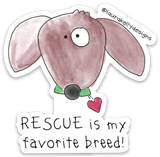 Sticker “Rescue is my favorite breed!”