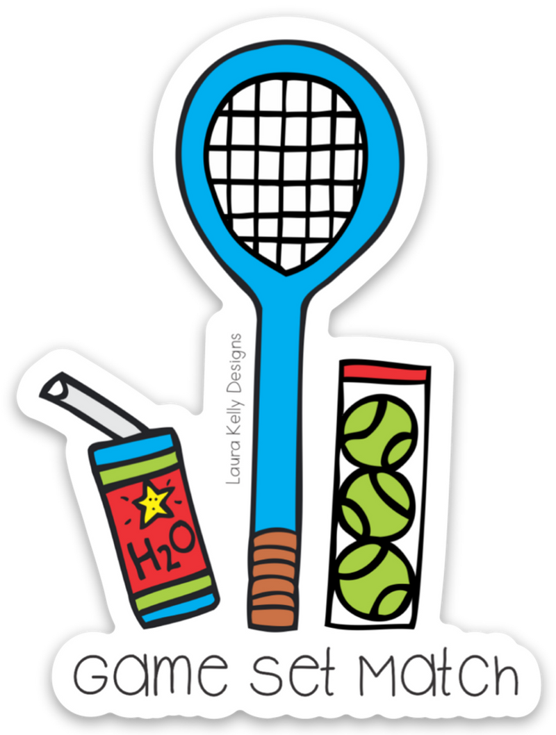 “Game Set Match”  Tennis Sticker