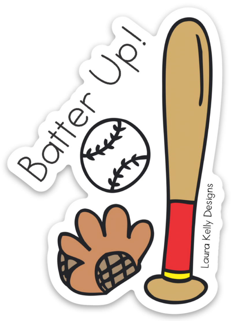 “Batter Up!”  Baseball Sticker