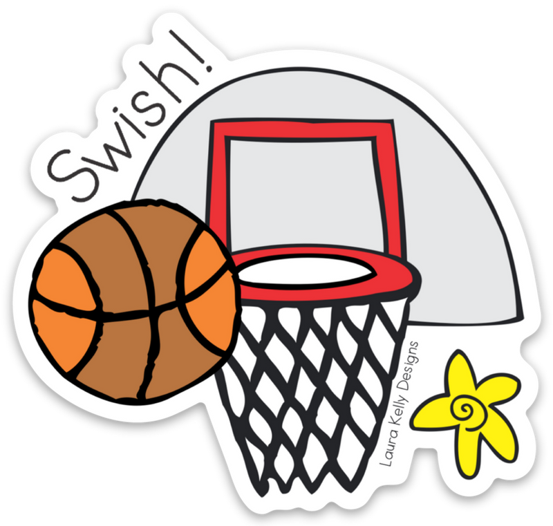 “Swish!”  Basketball Sticker