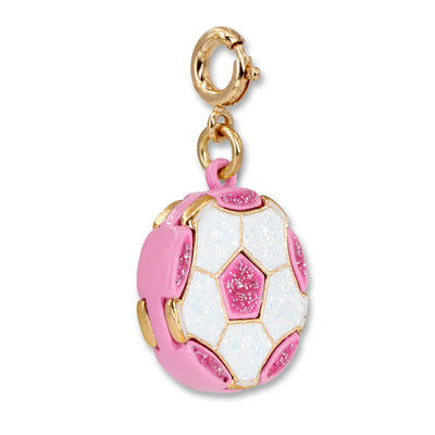 Gold Glitter Soccer Ball Charm