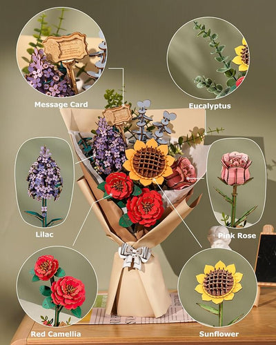 3D Wooden Flower Puzzle Bundle Pack