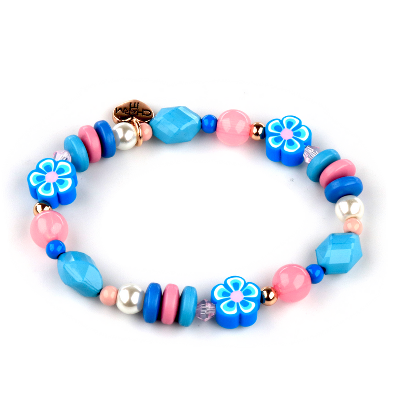 Gold Stitch Stretch Bead Bracelet