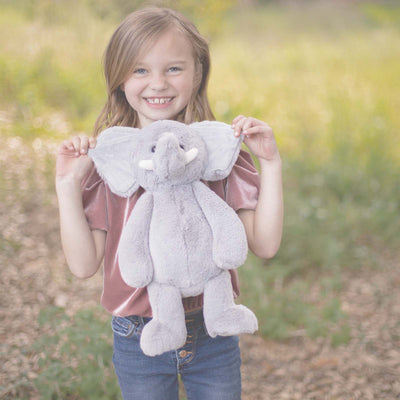 World's Softest Plush - Large Lushee - Large Trunks Gray Elephant, 16 inches
