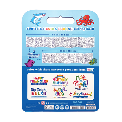 Color-A-Looong 5' Fold Out Kids Coloring Book - Ocean Adventure
