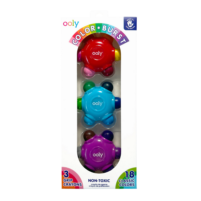 Color Burst:  Grip Crayons (set of 3/18 classic colors)