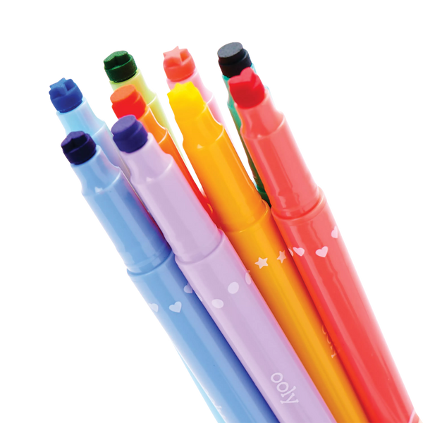 Confetti Stamp Double-Ended Markers (set of 9)