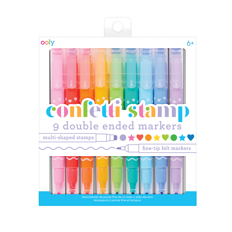 Confetti Stamp Double-Ended Markers (set of 9)