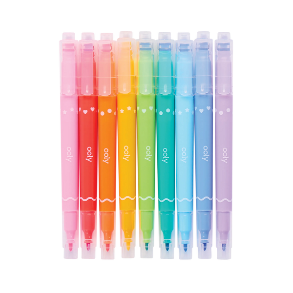 Confetti Stamp Double-Ended Markers (set of 9)