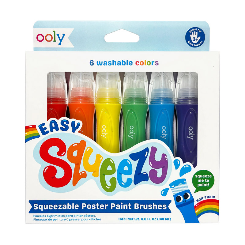 Easy Squeezy:  Squeezable Poster Paint Brushes (set of 6)