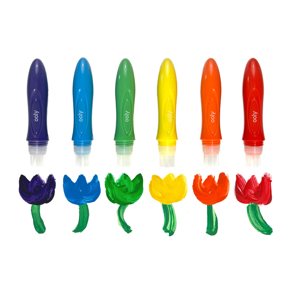 Easy Squeezy:  Squeezable Poster Paint Brushes (set of 6)