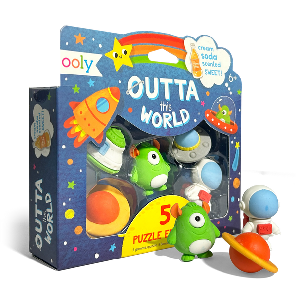 Outta This World Scented Puzzle Erasers--Set of 5