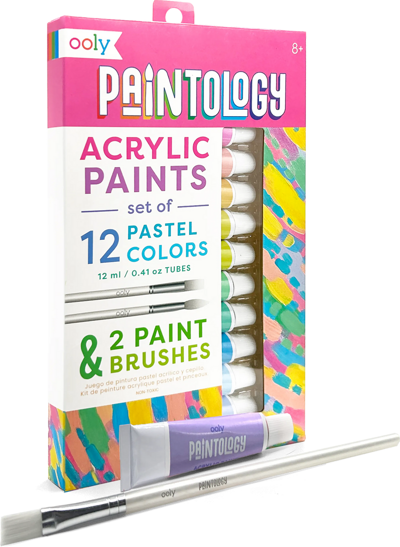 Paintology Acrylic Paints Set - Pastel Colors - Set of 12