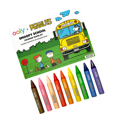 Peanuts:  Snoopy School Coloring Travel Kit (9 crayons & 48 coloring pages)