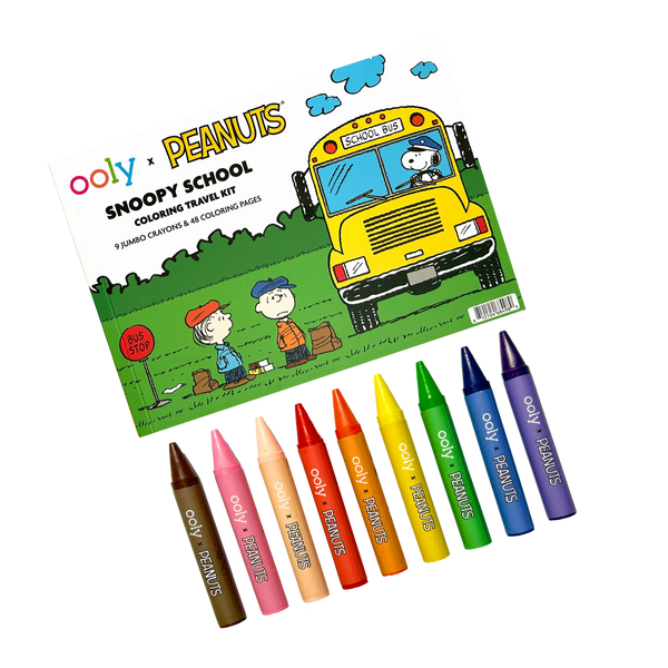 Peanuts:  Snoopy School Coloring Travel Kit (9 crayons & 48 coloring pages)