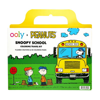 Peanuts:  Snoopy School Coloring Travel Kit (9 crayons & 48 coloring pages)