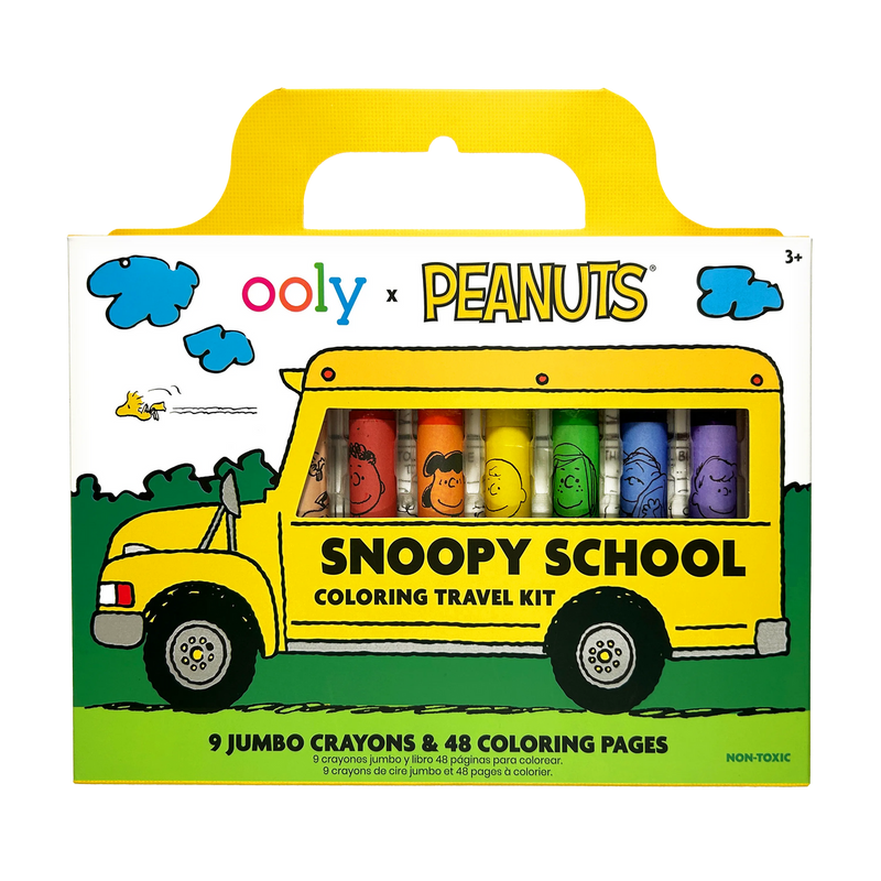 Peanuts:  Snoopy School Coloring Travel Kit (9 crayons & 48 coloring pages)