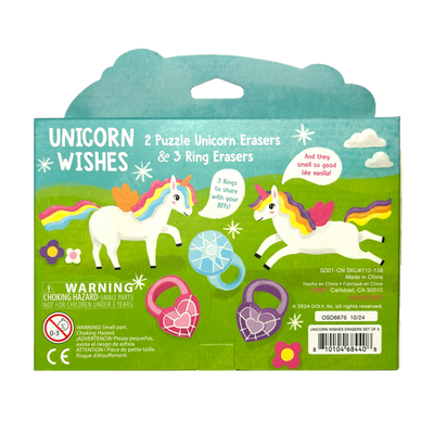 Unicorn Wishes Scented Puzzle Erasers-_Set of 5