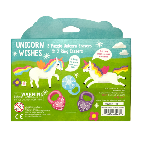 Unicorn Wishes Scented Puzzle Erasers-_Set of 5