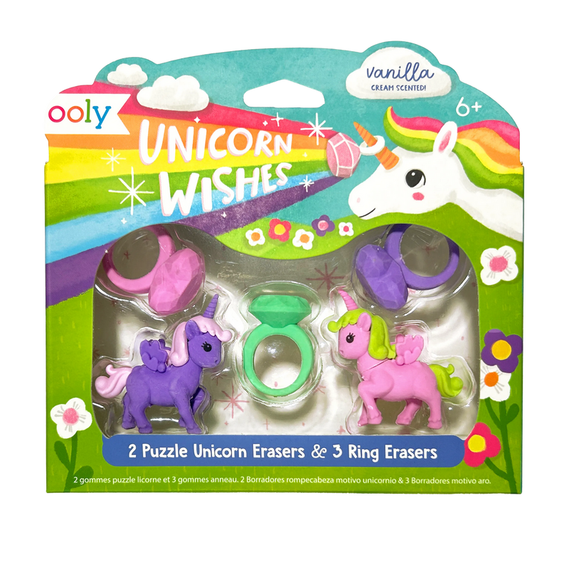 Unicorn Wishes Scented Puzzle Erasers-_Set of 5