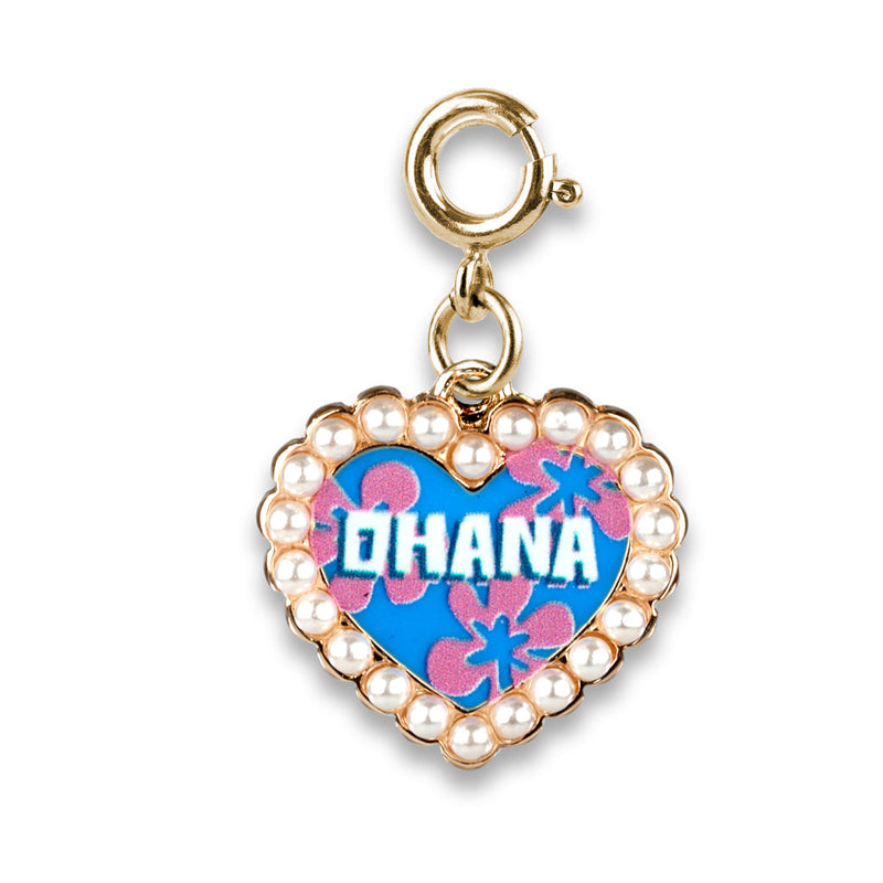 Gold Ohana Pearl Heart Charm
