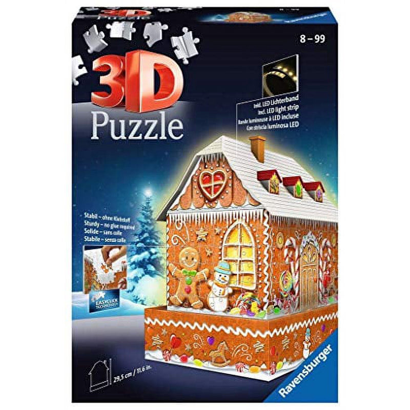 Gingerbread House Night Edition: 216 Piece 3D Jigsaw Puzzle