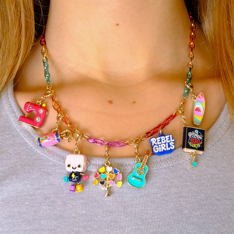 Gold Rebel Girls Robot Charm