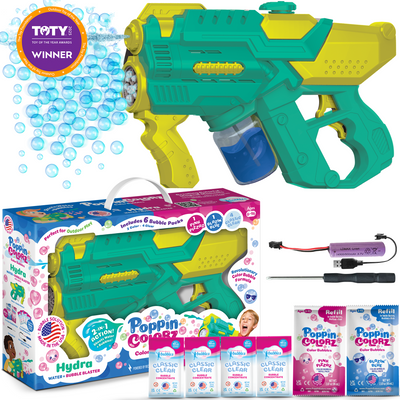 PoppinColorz Hydra: 2-in-1 Water Gun & Color Bubble Blaster