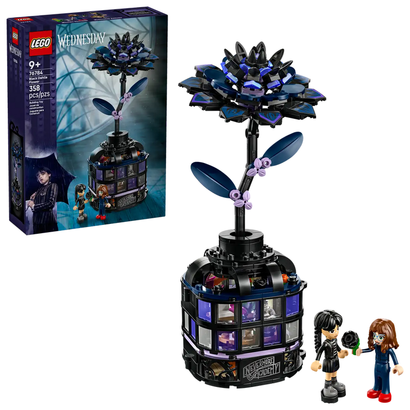 Lego Wednesday Black Dahlia Flower