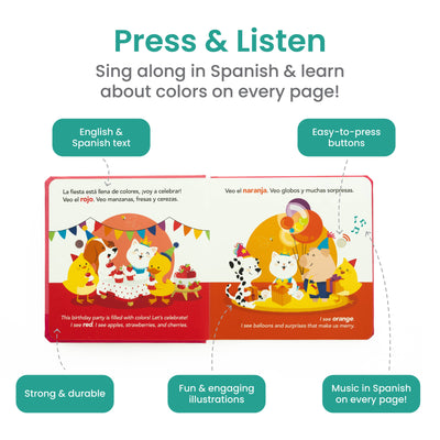 Bilingual Musical Book About Colors: Colores de la fiesta