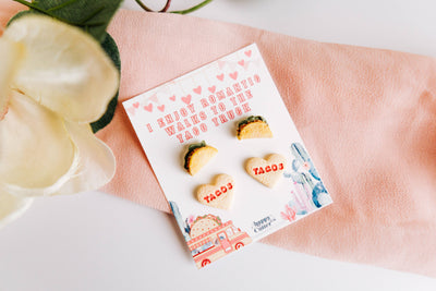 Romantic Walks to the Taco Truck Tacos Stud Earrings
