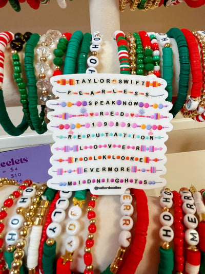 Taylor Swift Album Titles & Friendship Bracelets Era Sticker