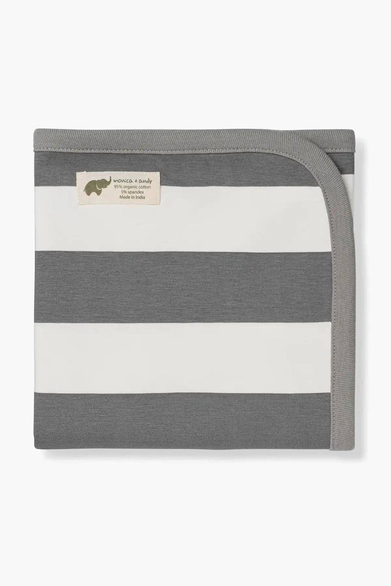 Coming Home Baby Blanket - Grey Cabana Stripe