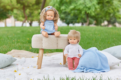 Turquoise Knitted Blanket for Dolls
