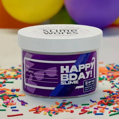 SlimeWorks Purple 'Happy Bday!'  Slime – Scented Sensory Toy