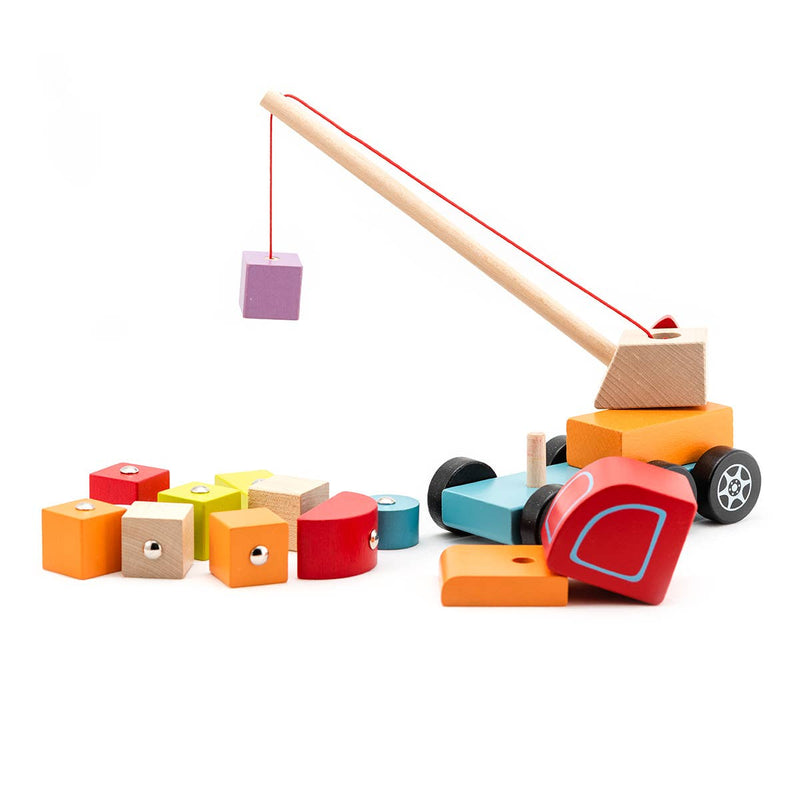 Cubika Wooden Toy Crane Truck