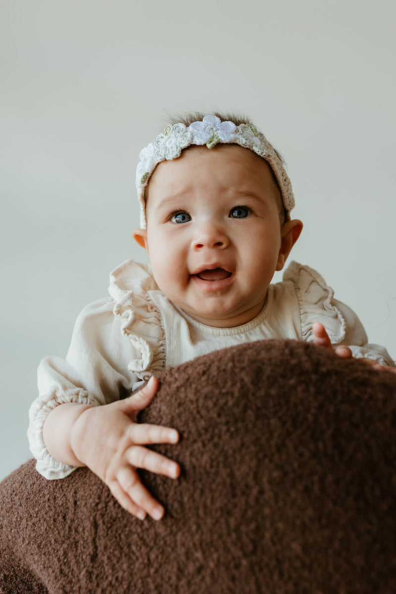 Flower Baby Headband - Ecru