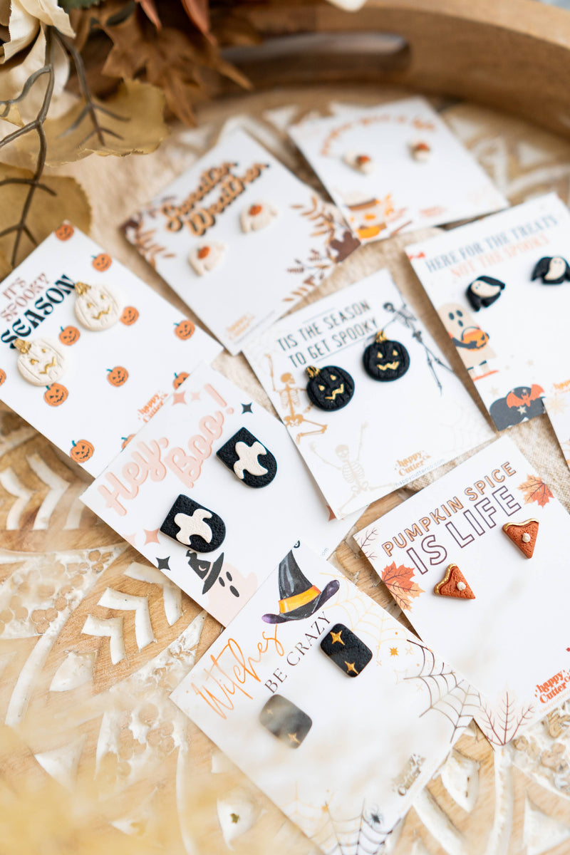 Sweater Weather Pumpkin Clay Stud