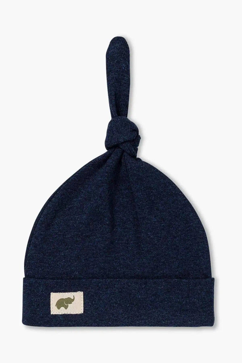 Baby Top Knot Cap - Navy Blue Heather