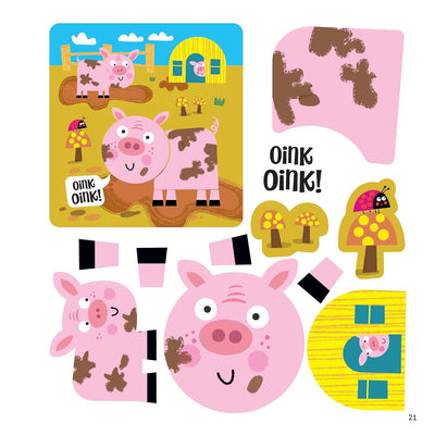 First Fun Sticker Painting: Farm Animals-12 Colorful Scenes