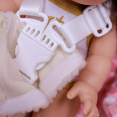 Doll Car Seat - Cherry gingham - Tiny Harlow