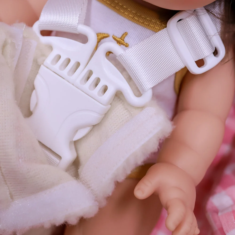 Doll Car Seat - Cherry gingham - Tiny Harlow