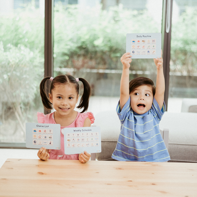 Cubo Sticky Schedules magnetic Montessori Routine Cards