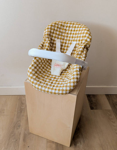 Doll Car Seat Mustard Gingham - Tiny Harlow