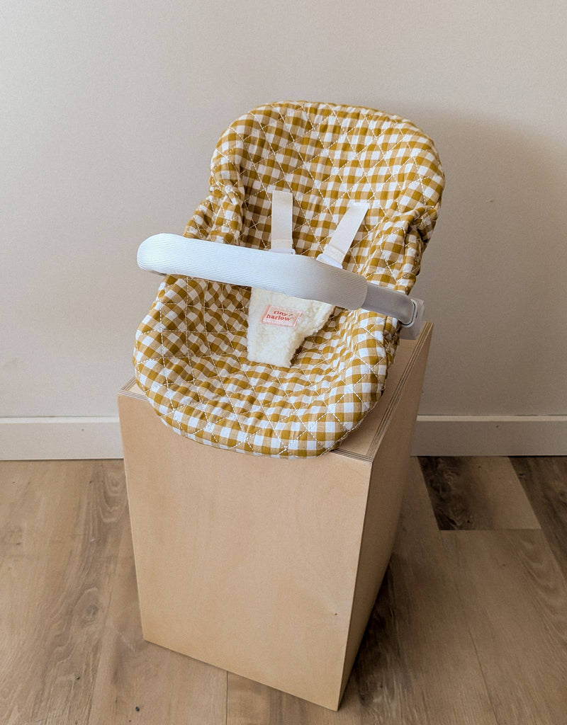 Doll Car Seat Mustard Gingham - Tiny Harlow