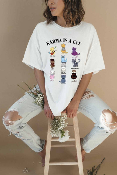 Karma is a Cat Graphic Tee