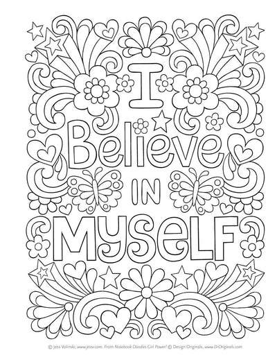 Notebook Doodles Girl Power! - Coloring Book for Tweens