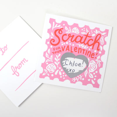 Scratch-off Valentine Cards - Floral