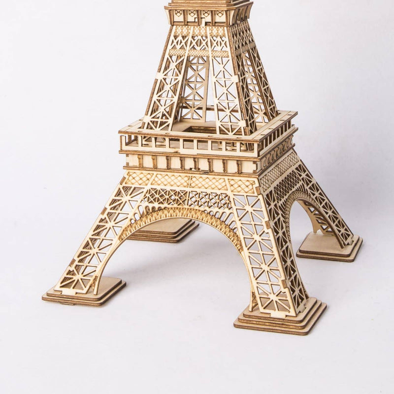 3D Laser Cut Wooden Puzzle: Eiffel Tower