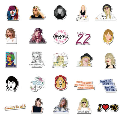 Taylor Swift Assortment of Waterproof Stickers, Decals.